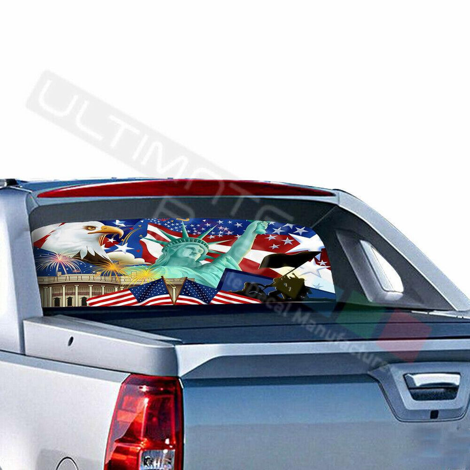 Eagle Decal Rear Window See Thru Sticker Perforated for Chevrolet Avalanche