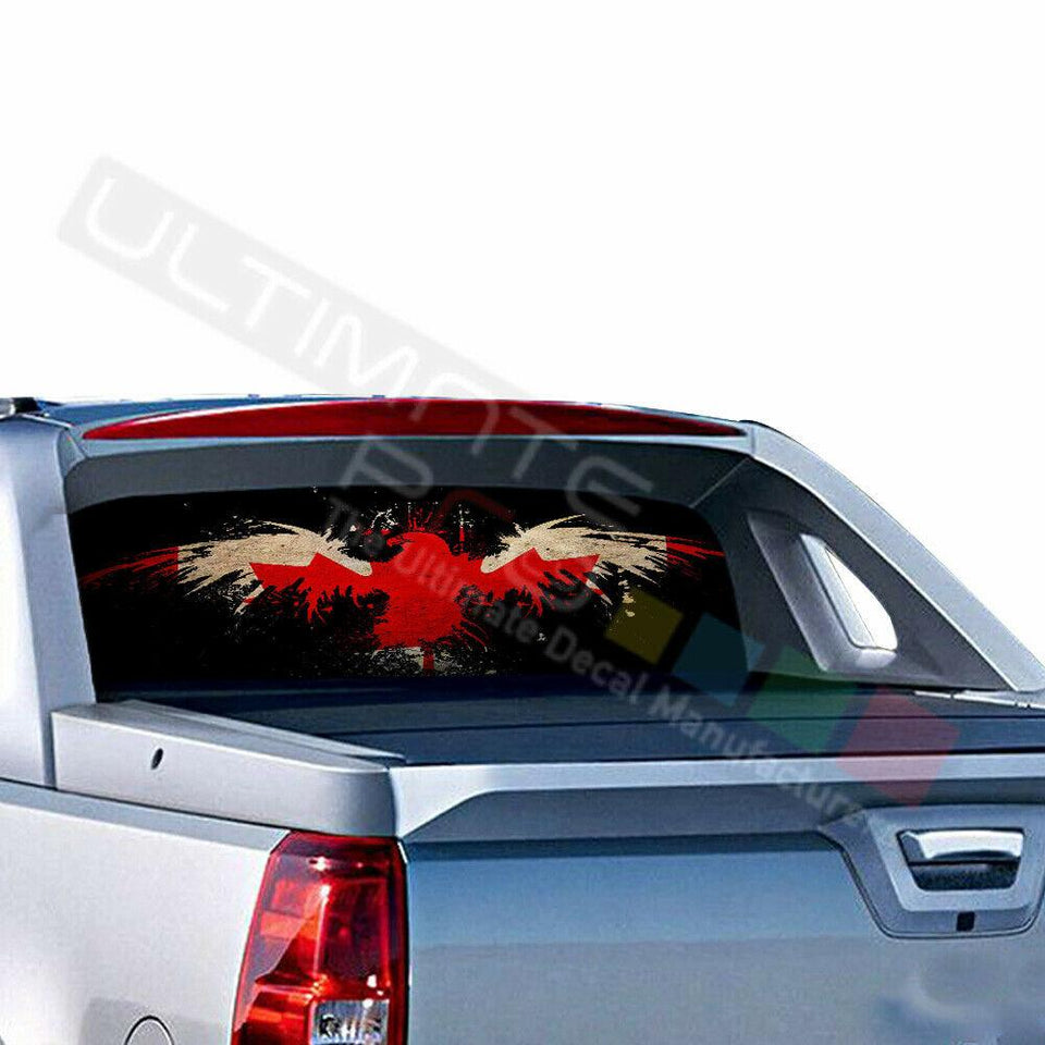 Eagle Decal Rear Window See Thru Sticker Perforated for Chevrolet Avalanche