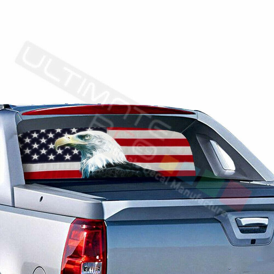 Eagle Decal Rear Window See Thru Sticker Perforated for Chevrolet Avalanche