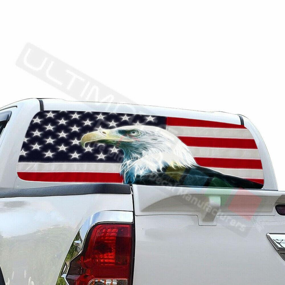 Eagles Decal Window See Thru Stickers Perforated for Toyota Hilux 2016 2017 2018