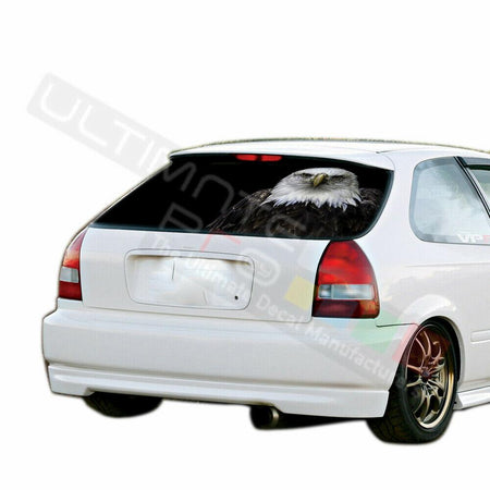 Eagles Decals Rear Window See Thru Stickers Perforated for Honda Civic 1996