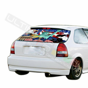 Eagles Decals Rear Window See Thru Stickers Perforated for Honda Civic 1996