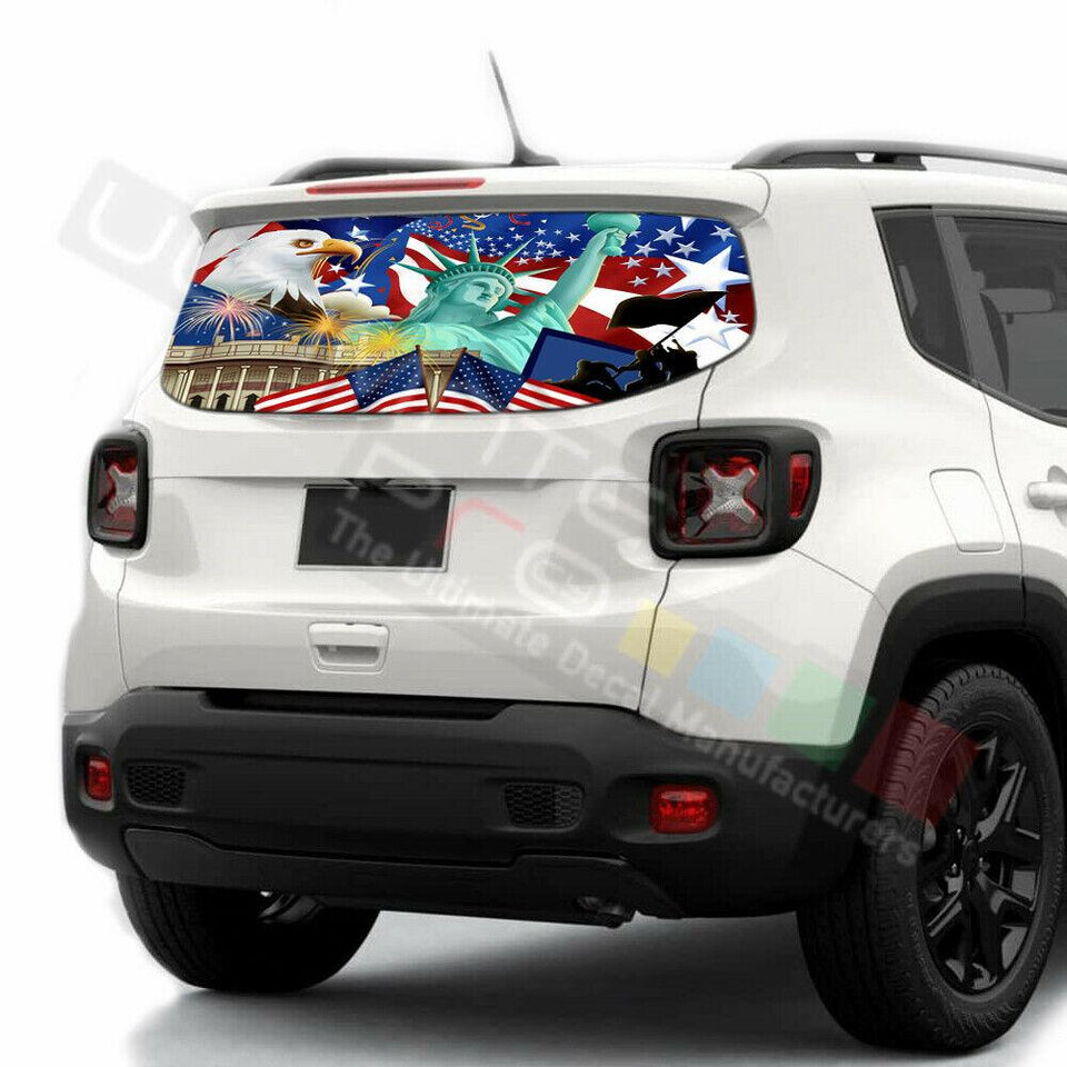 Eagles Decals Rear Window See Thru Stickers Perforated for Jeep Renegade 2020