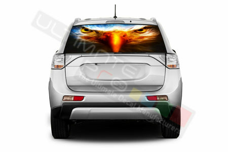 Eagles Decals Rear Window See Thru Stickers Perforated for Mitsubishi Outlander