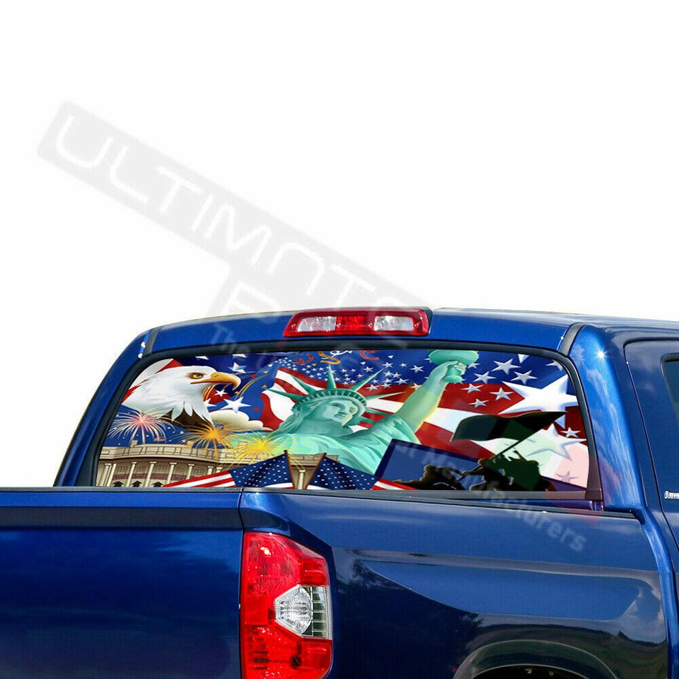 Eagles Decals Window See Thru Stickers Perforated for Toyota Tundra 2016 2017