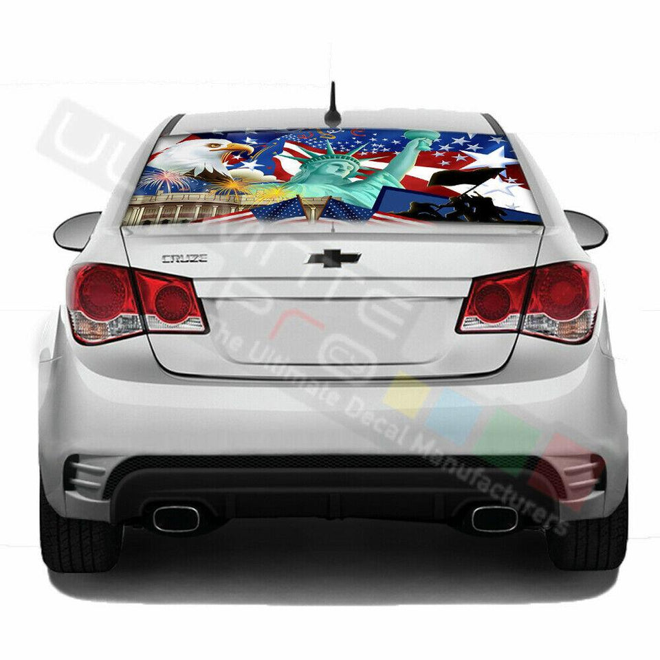 Eagles Design Decals Rear Window See Thru Sticker Perforated for Chevrolet Cruze