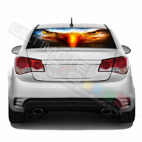 Eagles Design Decals Rear Window See Thru Sticker Perforated for Chevrolet Cruze