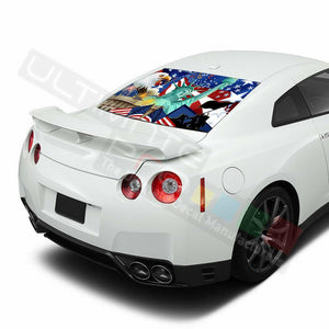 Eagles Design Decals Window See Thru Stickers Perforated for Nissan GTR 2019