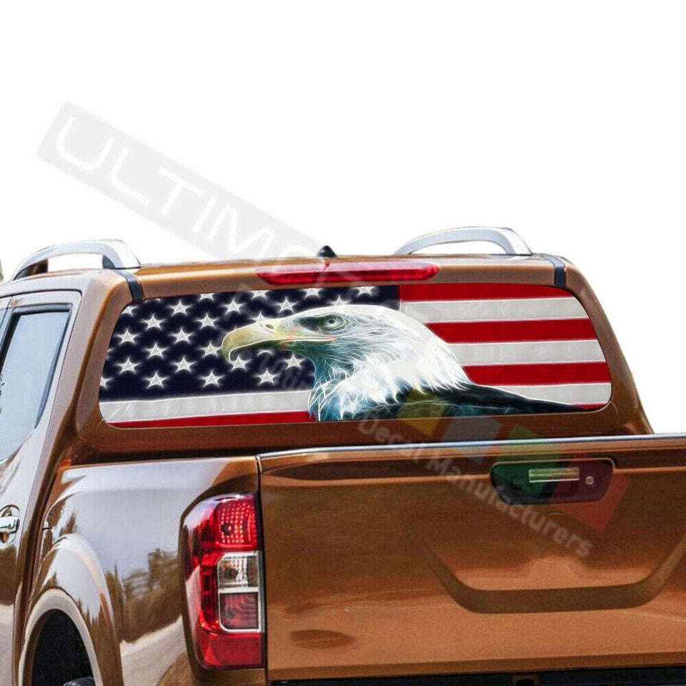 Eagles Design Decals Window See Thru Stickers Perforated for Nissan Navara NP300