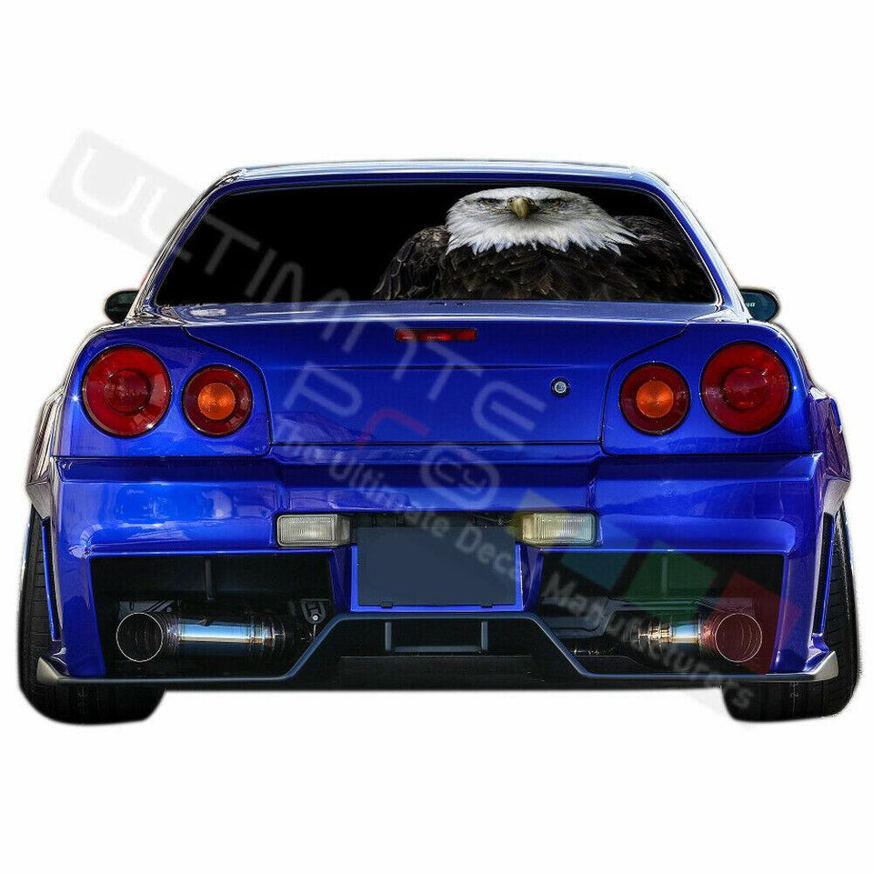 Eagles Design Decals Window See Thru Stickers Perforated for Nissan Skyline 2019