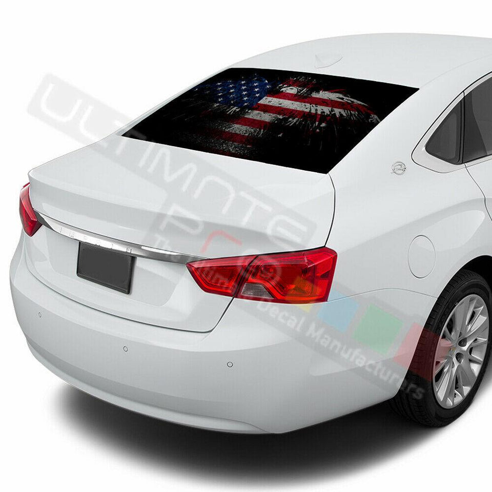 Eagles design Rear Window See Thru Stickers Perforated for Chevrolet Impala 2020