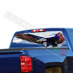 Eagles design Rear Window See Thru Stickers Perforated for Chevrolet Silverado