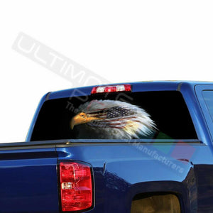 Eagles design Rear Window See Thru Stickers Perforated for Chevrolet Silverado