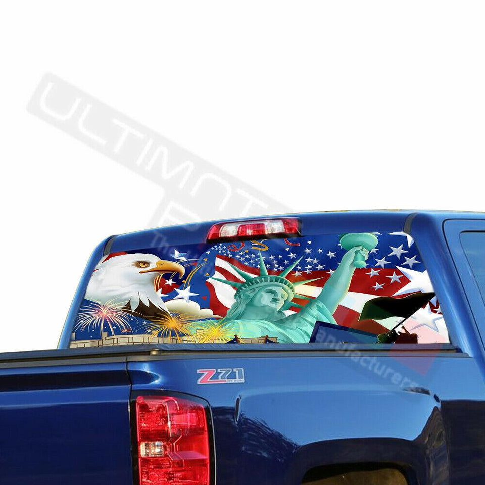 Eagles design Rear Window See Thru Stickers Perforated for Chevrolet Silverado