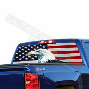 Eagles design Rear Window See Thru Stickers Perforated for Chevrolet Silverado