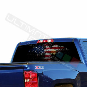 Eagles design Rear Window See Thru Stickers Perforated for Chevrolet Silverado