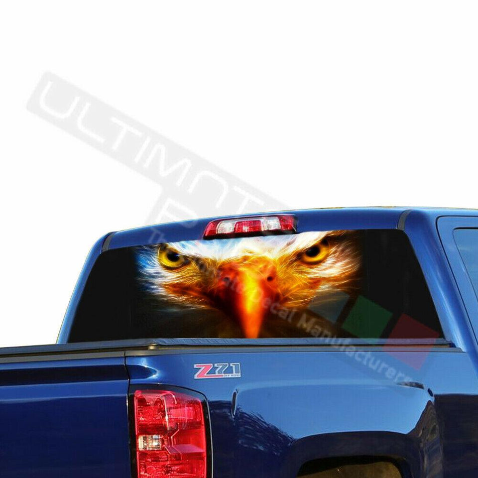 Eagles design Rear Window See Thru Stickers Perforated for Chevrolet Silverado