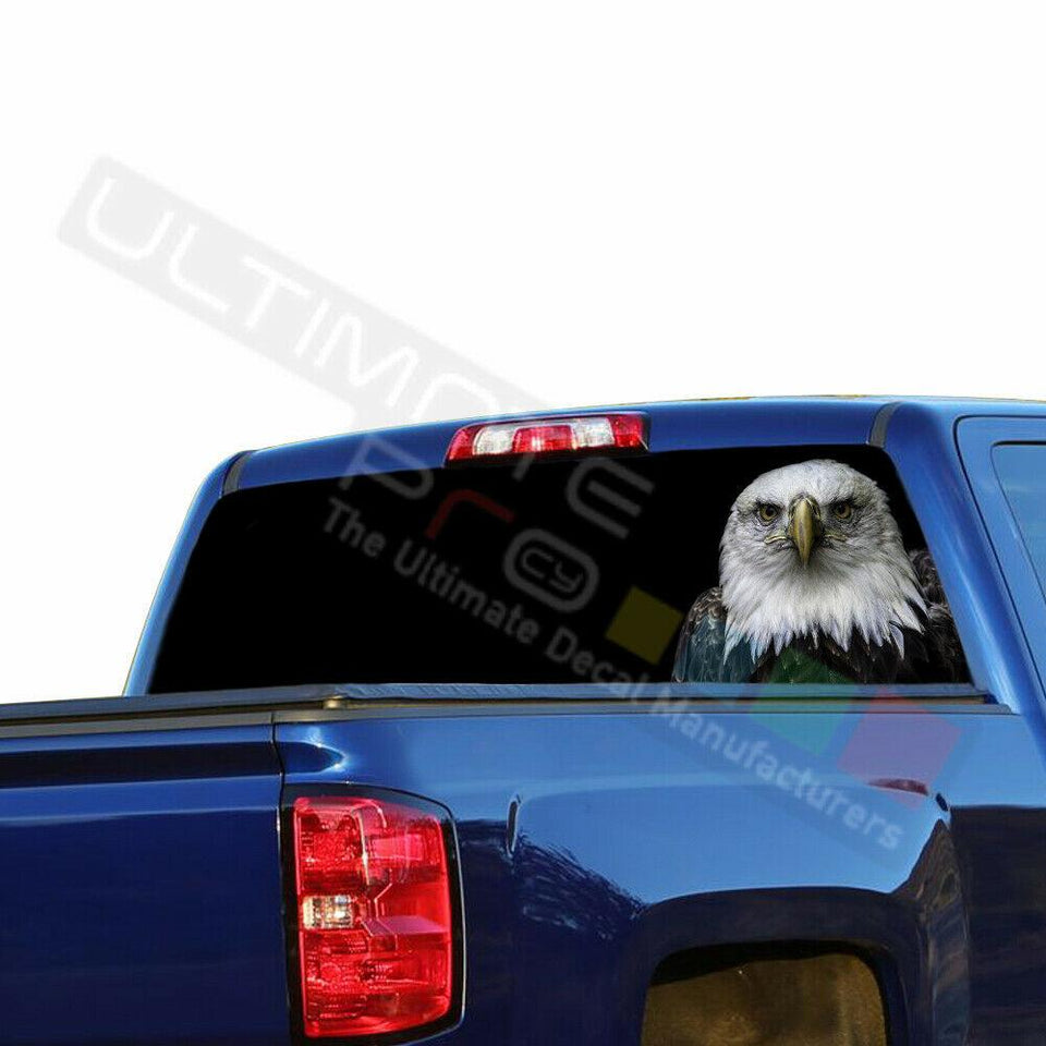 Eagles design Rear Window See Thru Stickers Perforated for Chevrolet Silverado