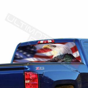 Eagles design Rear Window See Thru Stickers Perforated for Chevrolet Silverado