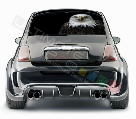 Eagles Designs Decals Rear Window See Thru Stickers Perforated for FIAT 500 2020