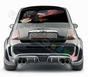 Eagles Designs Decals Rear Window See Thru Stickers Perforated for FIAT 500 2020