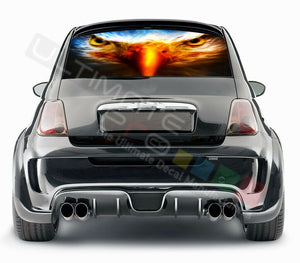 Eagles Designs Decals Rear Window See Thru Stickers Perforated for FIAT 500 2020