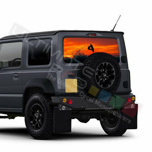 Fishing Decal Rear Window See Thru Stickers Perforated for New Suzuki Jimny 2020