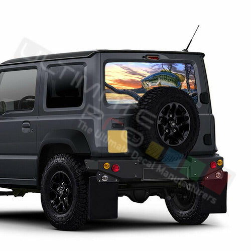 Fishing Decal Rear Window See Thru Stickers Perforated for New Suzuki Jimny 2020