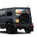 Fishing Decal Rear Window See Thru Stickers Perforated for New Suzuki Jimny 2020