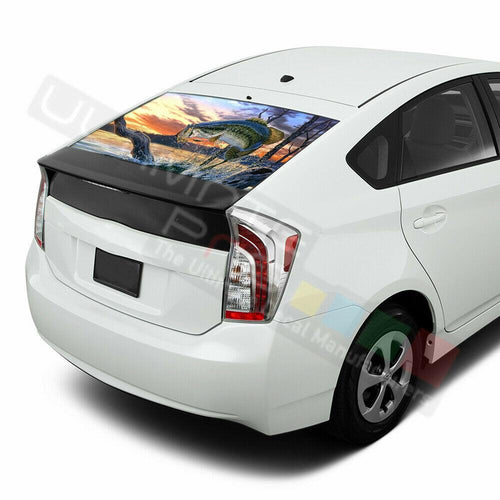 Fishing Decal Window See Thru Stickers Perforated for Toyota Prius 2017 2018
