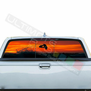 Fishing Decals Rear Window See Thru Stickers Perforated for Honda Ridgeline