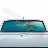 Fishing Decals Rear Window See Thru Stickers Perforated for Honda Ridgeline