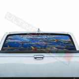 Fishing Decals Rear Window See Thru Stickers Perforated for Honda Ridgeline