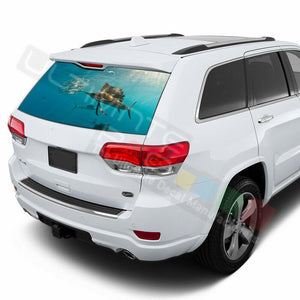 Fishing Decals Rear Window See Thru Stickers Perforated for Jeep Grand Cherokee