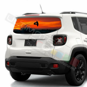 Fishing Decals Rear Window See Thru Stickers Perforated for Jeep Renegade 2020