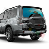 Fishing Decals Rear Window See Thru Stickers Perforated for Mitsubishi Pajero