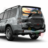 Fishing Decals Rear Window See Thru Stickers Perforated for Mitsubishi Pajero