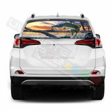 Fishing Decals Window See Thru Stickers Perforated for Toyota RAV4 2018 2019