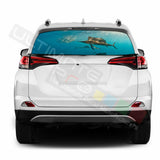 Fishing Decals Window See Thru Stickers Perforated for Toyota RAV4 2018 2019