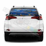 Fishing Decals Window See Thru Stickers Perforated for Toyota RAV4 2018 2019