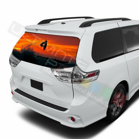 Fishing Decals Window See Thru Stickers Perforated for Toyota Sienna 2017 2018