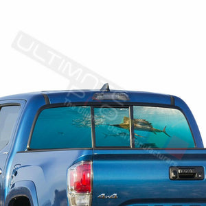 Fishing Decals Window See Thru Stickers Perforated for Toyota Tacoma 2018 2019