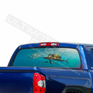 Fishing Decals Window See Thru Stickers Perforated for Toyota Tundra 2016 2017