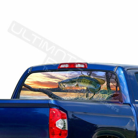 Fishing Decals Window See Thru Stickers Perforated for Toyota Tundra 2016 2017