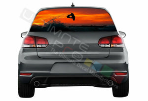 Fishing Decals Window See Thru Stickers Perforated for Volkswagen Golf VW Old