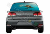 Fishing Decals Window See Thru Stickers Perforated for Volkswagen Golf VW Old