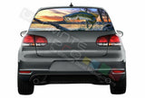 Fishing Decals Window See Thru Stickers Perforated for Volkswagen Golf VW Old