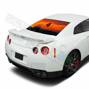 Fishing Design Decals Window See Thru Stickers Perforated for Nissan GTR 2019