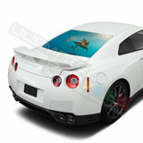 Fishing Design Decals Window See Thru Stickers Perforated for Nissan GTR 2019