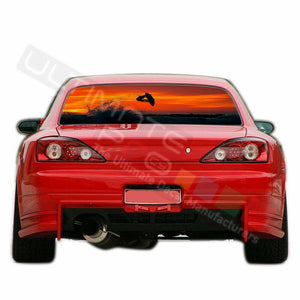 Fishing Design Decals Window See Thru Stickers Perforated for Nissan Silvia 2018